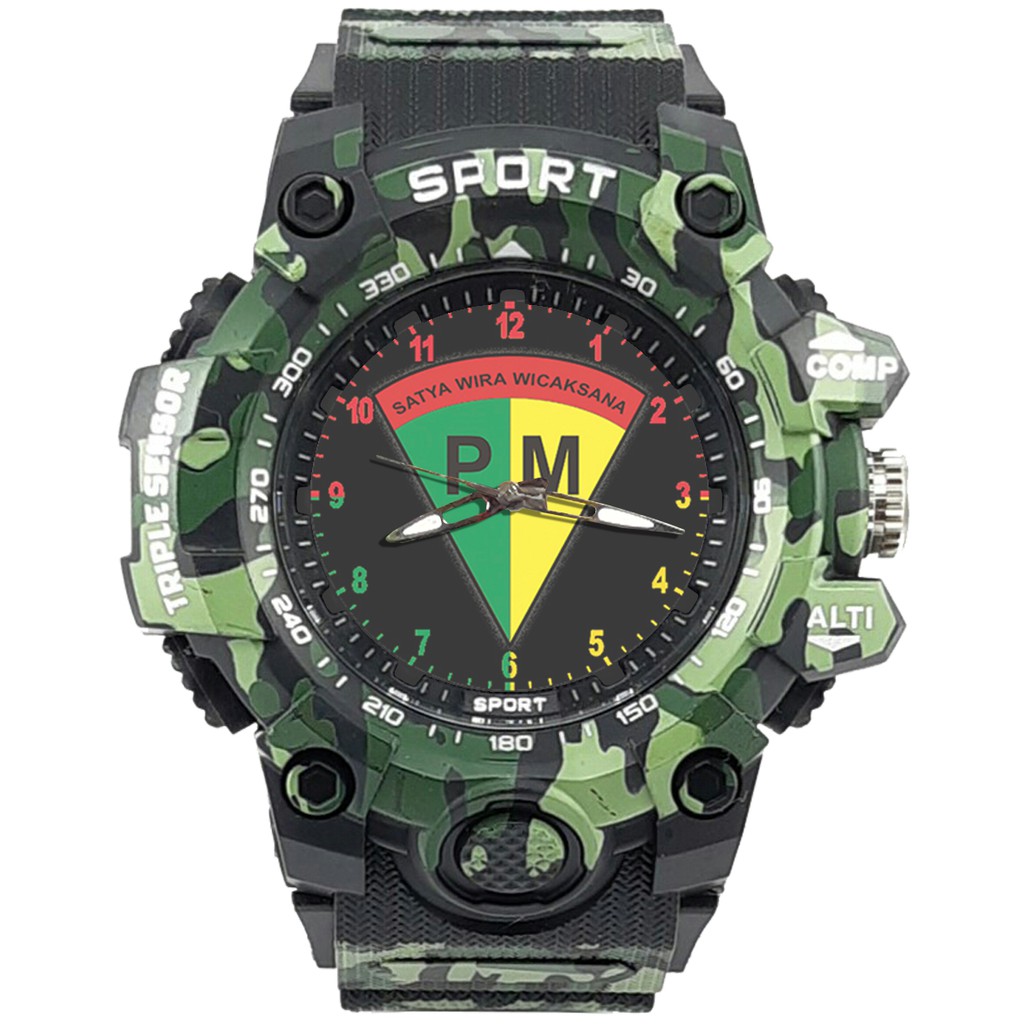 {Istimewa} Jam Tangan PM - POLISI MILITER 2 Hitam Army Water Resistant