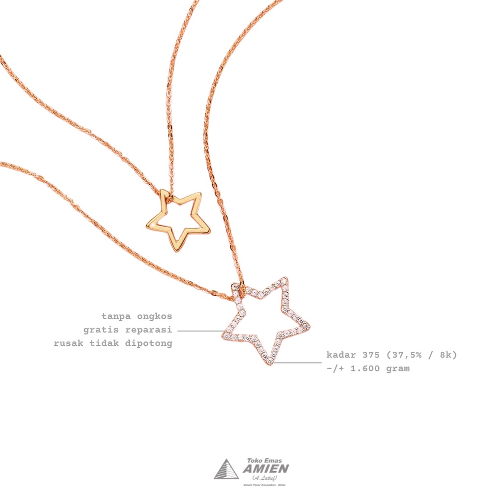 Toko Emas Amien Liontin Emas Asli Lotus Syahnaz Kadar 375 (37,5% / 8K) 1.600 Gram - Couple Ibu Anak 