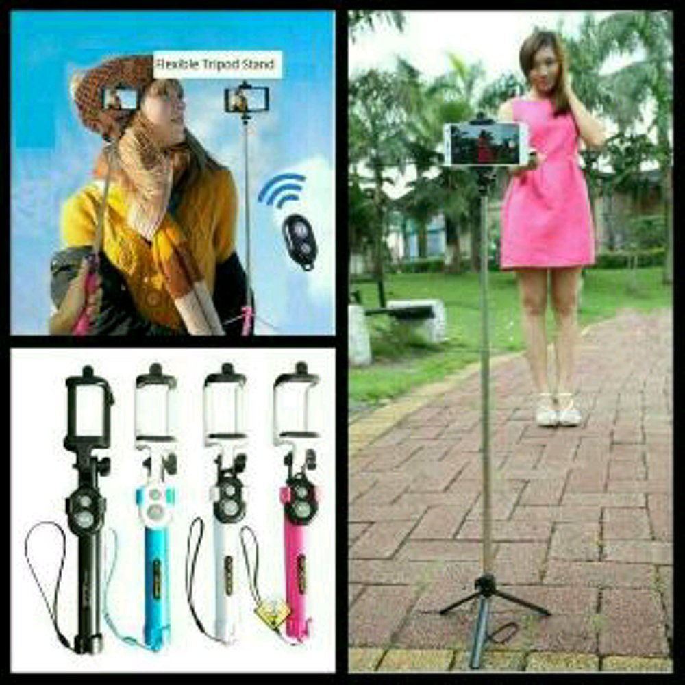 Tongsis tripod 3 in 1 ( tongsis + tripod + bluetooth shutter )
