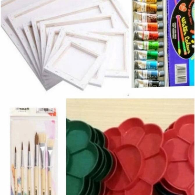 

Paket kanvas 10 (kanvas 30x30,kuas,cat air,palet)