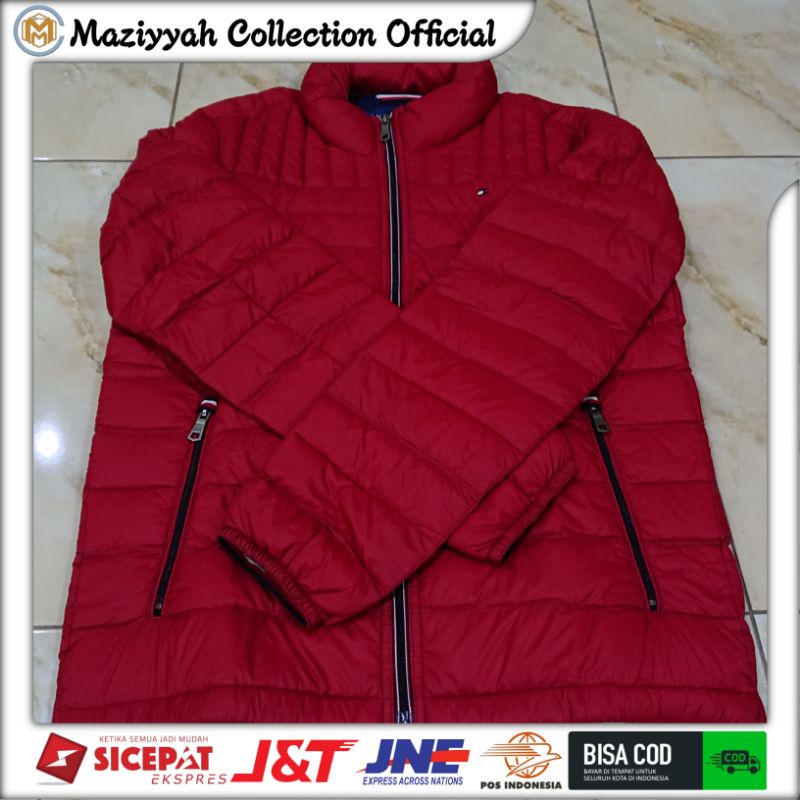 Jaket Pria Tommy Hilfiger Warna Merah Keren New Old Stok
