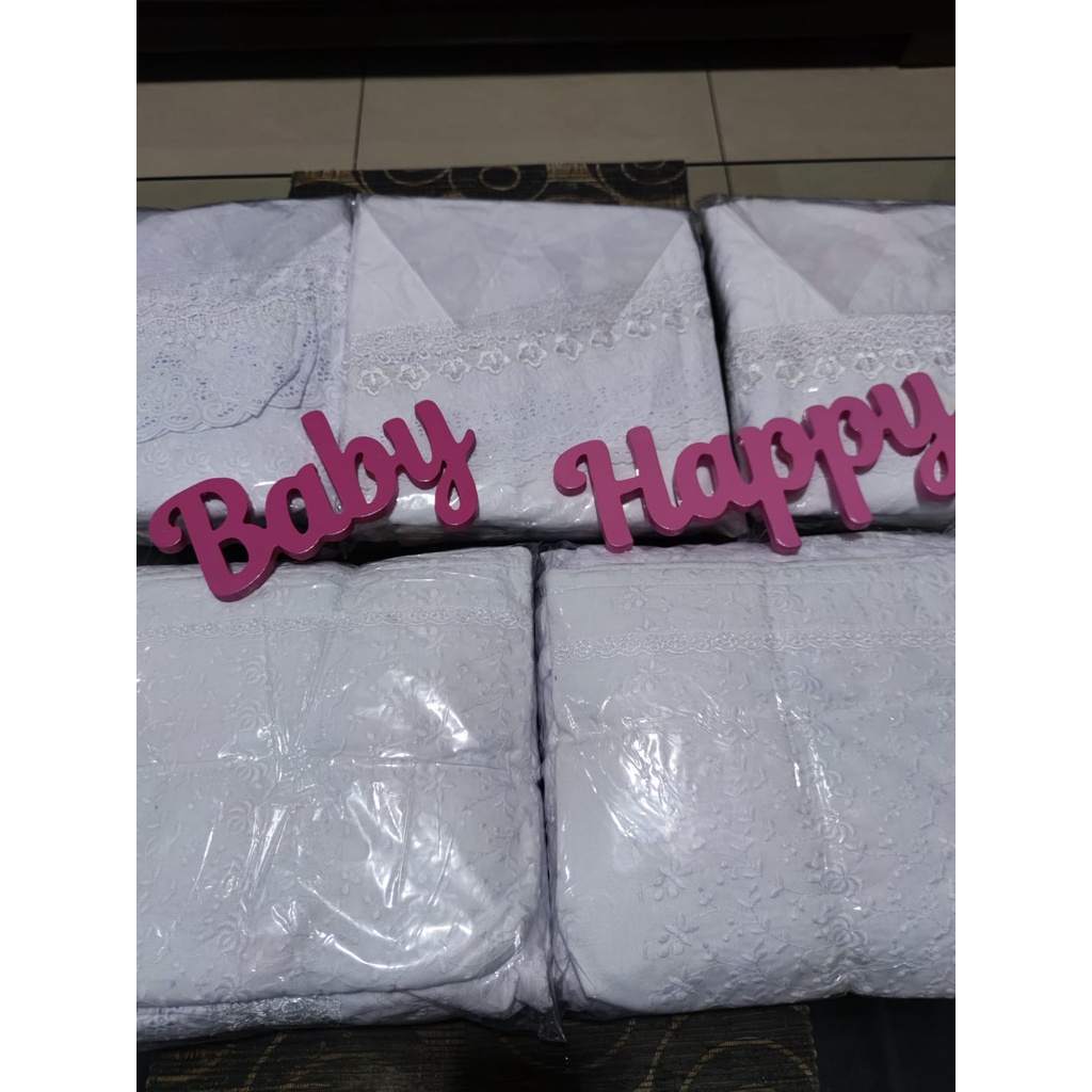 Mukena Katun Paris Full Bordir Renda Putih Dewasa