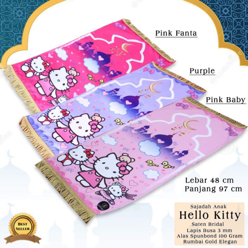 Sajadah Karakter Hello Kitty Warna Dan Motif Random