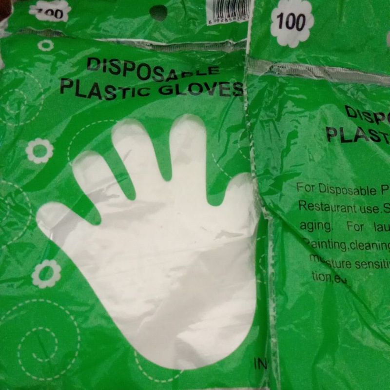 isi 100pc sarung tangan plastik sanitary food handing and packaging