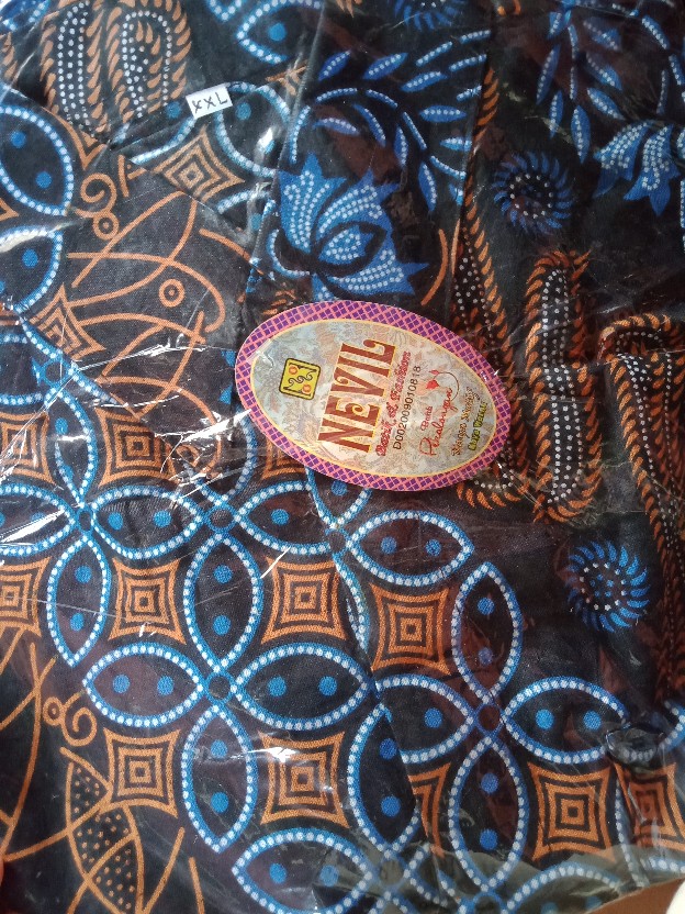Size M. L. Xl. 2l.3l.4l .. Bswart Batik Hrb026 Kenongo  Hem Pendek Padi Pekalongan M L Xl Batik