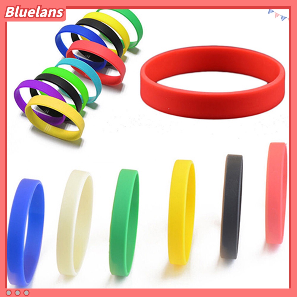 Bluelans 2Pcs Fashion Silicone Wristbands Wrist Bands Solid Color Sports Design Bracelets