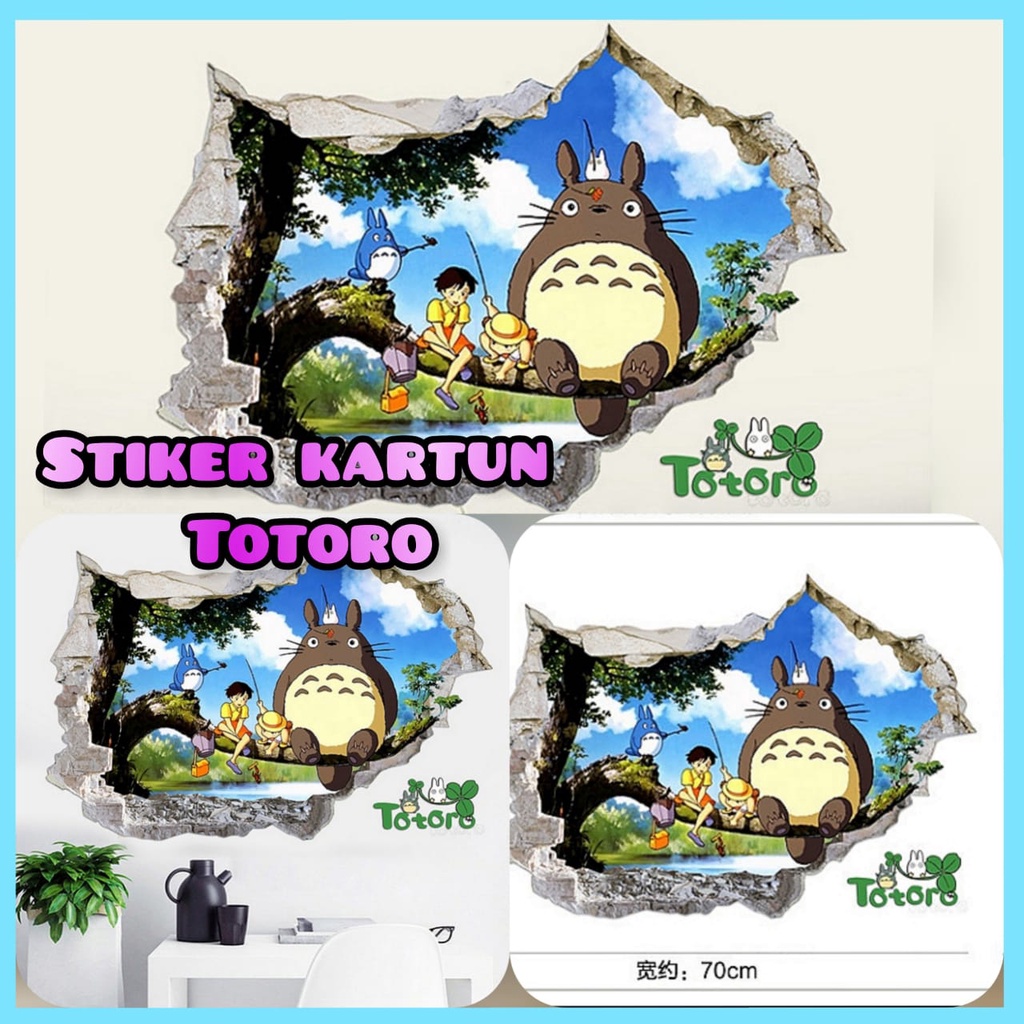 WALLSTICKER STICKER KARAKTER TOTORO 3D SETIKER STIKER DINDING TEMBOK KAMAR ANAK COWOK RUANG BERMAIN LEMARI PINTU