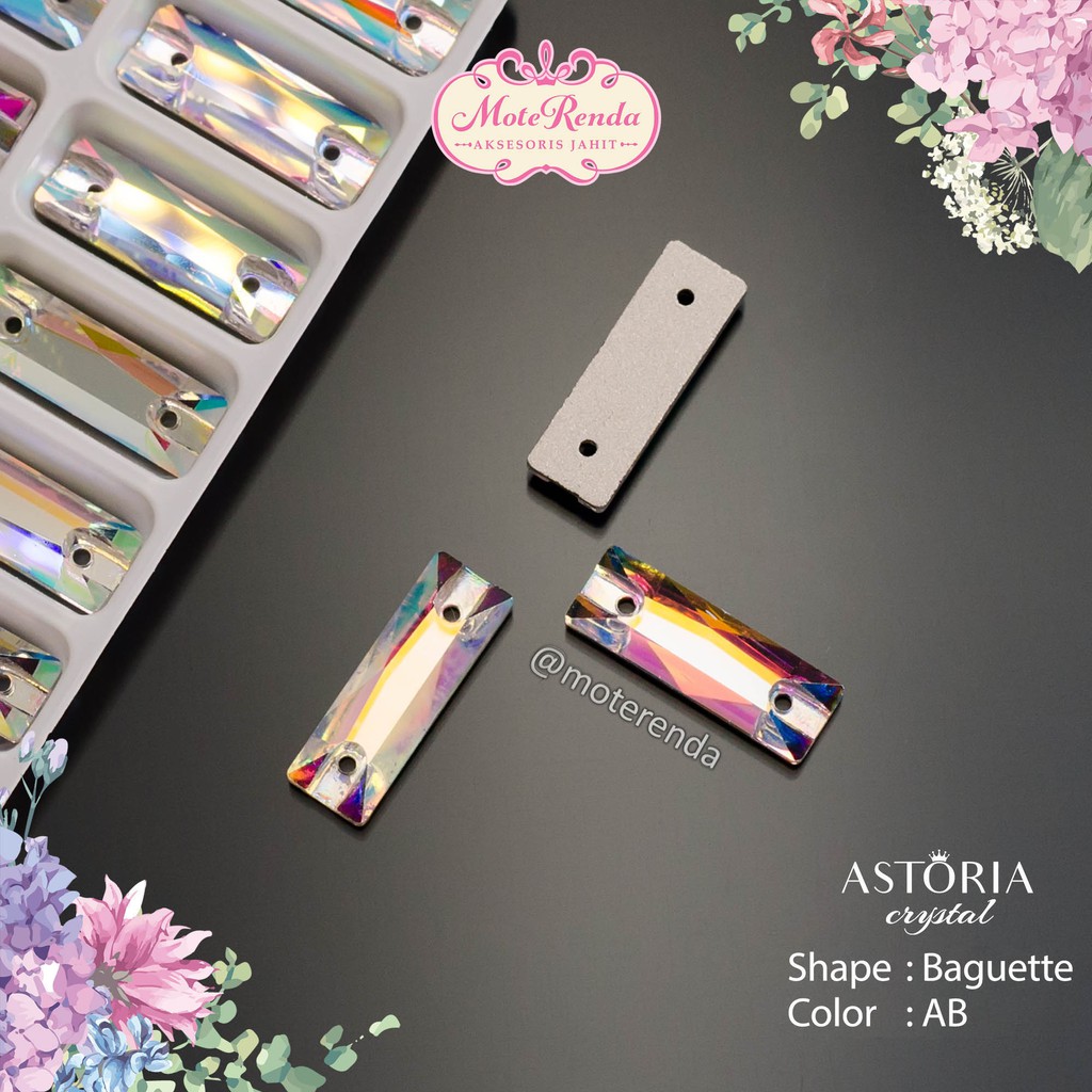 Astoria kristal jahit kaca bentuk baguette kode 3PAA