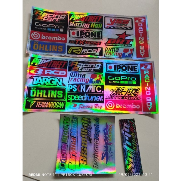 Stiker Pack Sponsor Racing Hologram Targn Prostreet Ohlins Yss Ipone Racingboy