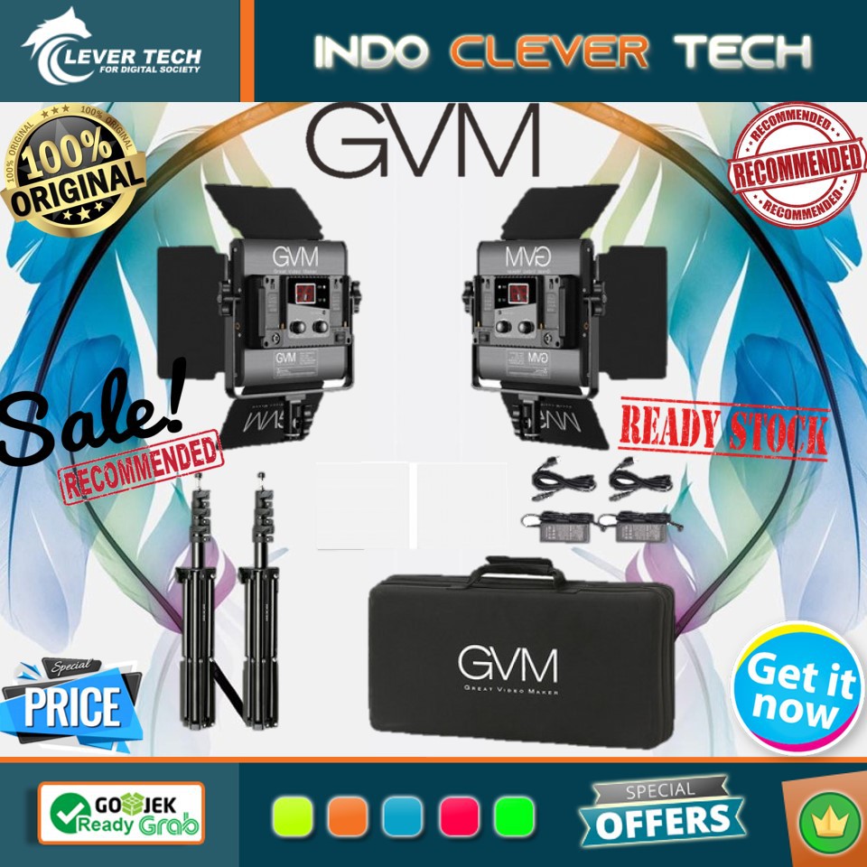 Paket Studio GVM 800D-RGB 2 Video Light Kit