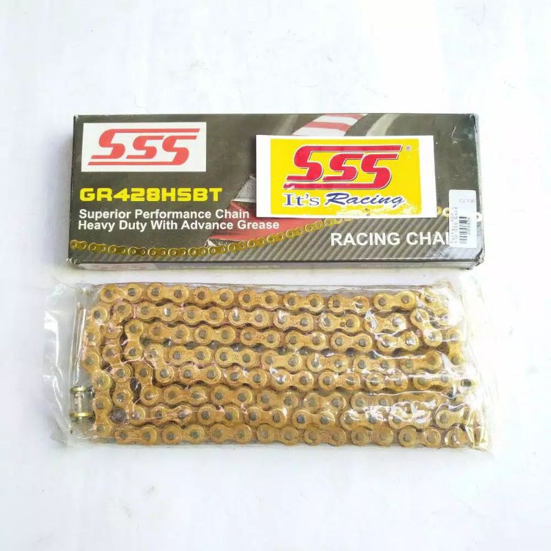 Rantai Sss Rantai Motor Sss Gold 428-140L Type HSBT Original Universal Semua Motor