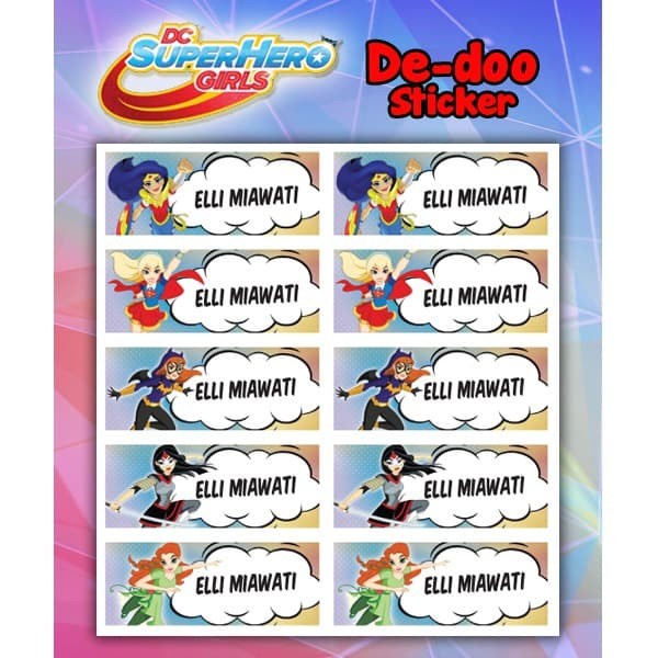 

Sticker Label Nama waterproof Karakter DC SUPER HEROES GIRL