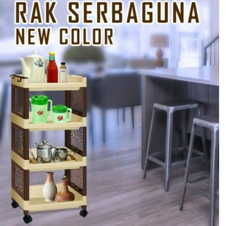 RAK SUSUN 4 RODA NEW  MULTIFUNGSI - RAK MAKEUP APARTEMEN PLASTIK - RAK MAKEUP YOYO ELCO