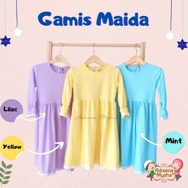 Gamis Maida Size 0-3 Tahun / Gamis Anak / Gamis Bayi Newborn / Gamis polos