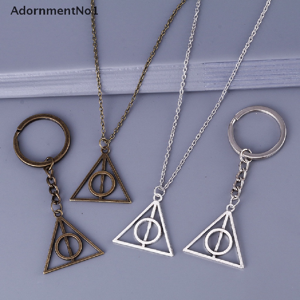 (AdornmentNo1) Kalung Rantai Dengan Liontin Segitiga Motif The Deathly Hallows Untuk Wanita