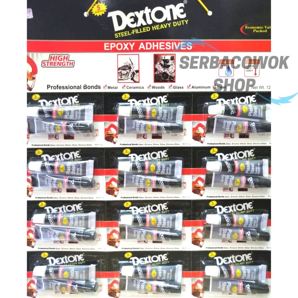 Lem Epoxy Adhesive Dextone 5 Minute 12 gram Harga Lembaran Economy Package Termurah Berkualitas