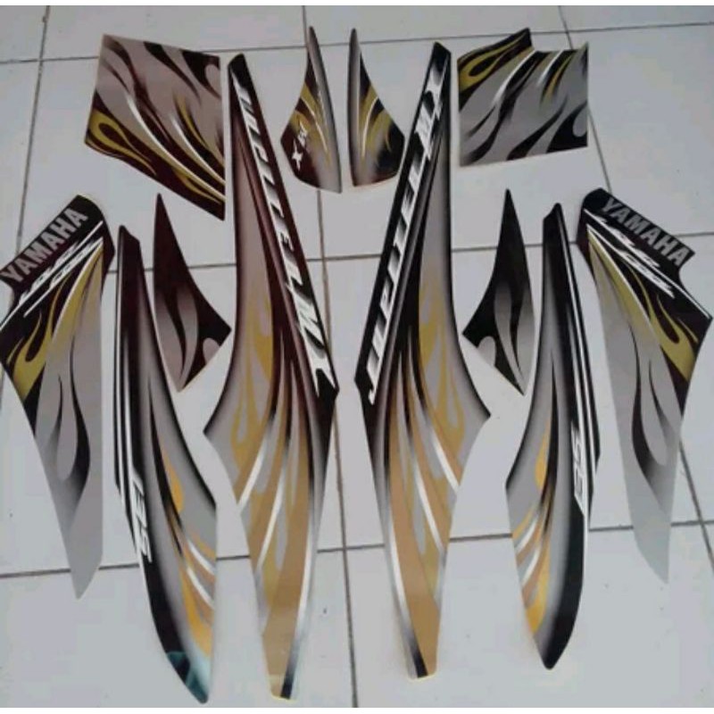 striping jupiter mx 135 2009/2010 hitam gold