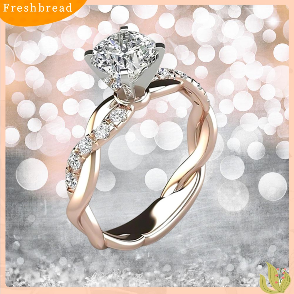 [TERLARIS]Women Cubic Zirconia Inlaid Twist Finger Ring Wedding Engagement Jewelry Gift