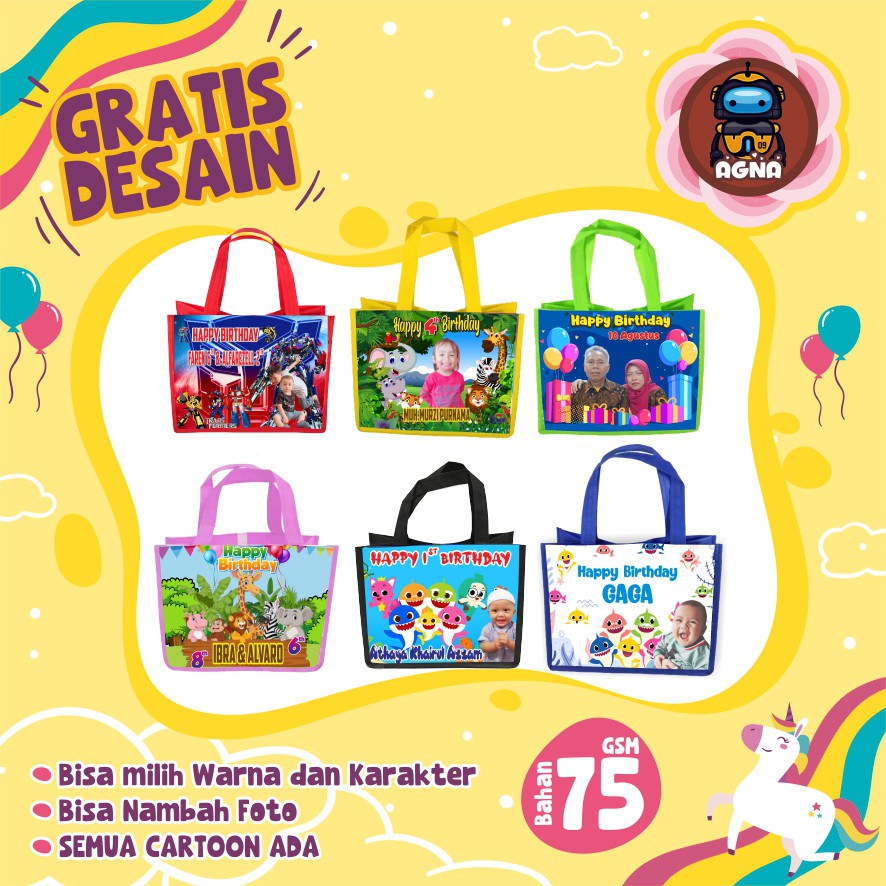 Tas Pesta Ulang Tahun Anak / Goodie bag PEREKAT / Tas Ulang Tahun Foto-5