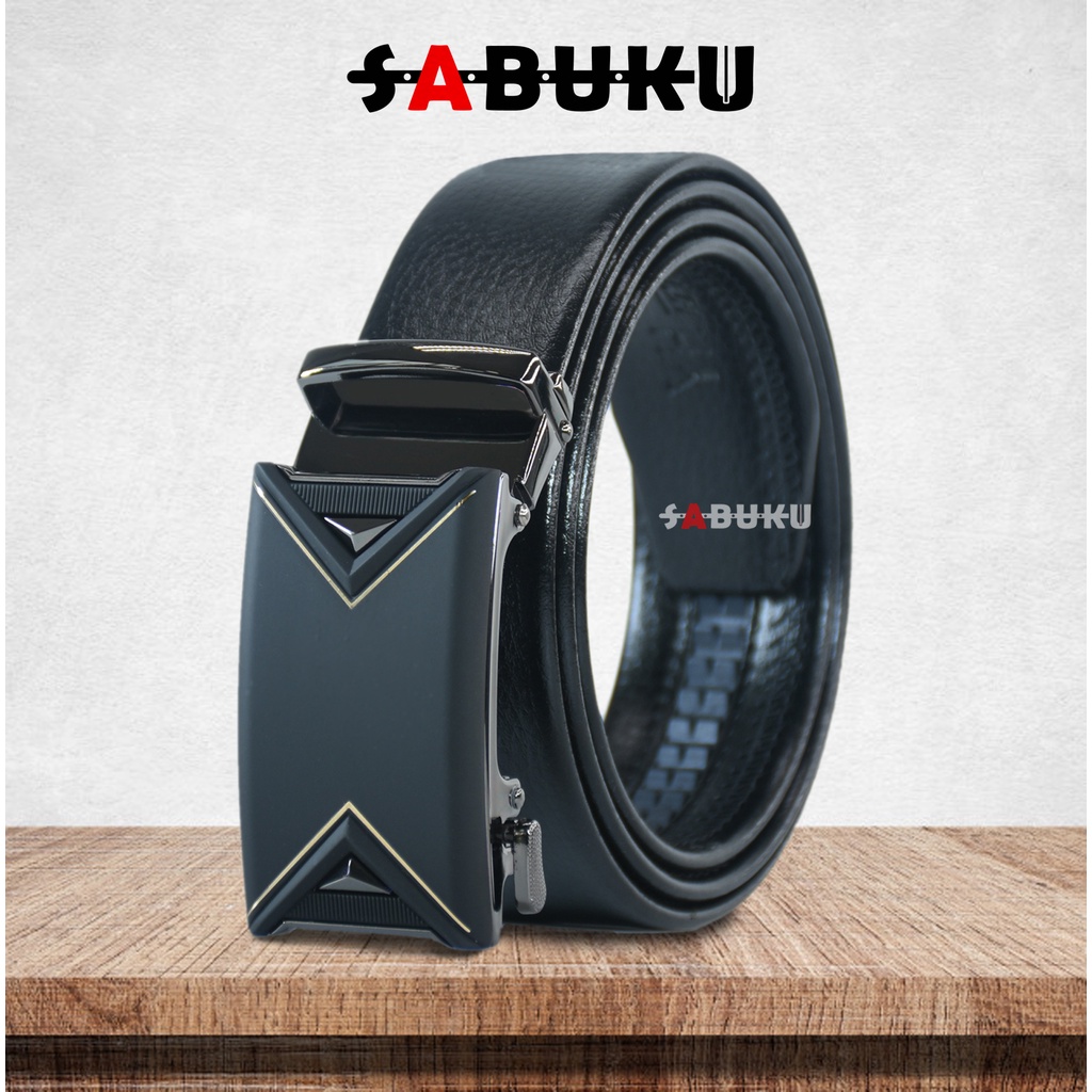 Ikat Pinggang Pria Model Rel Sabuk Gesper Kulit Automatic Men Belt-062