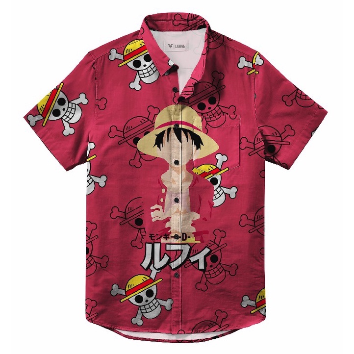 KEMEJA ANIME ONE PIECE Full print  | MONKEY D LUFFY Full print