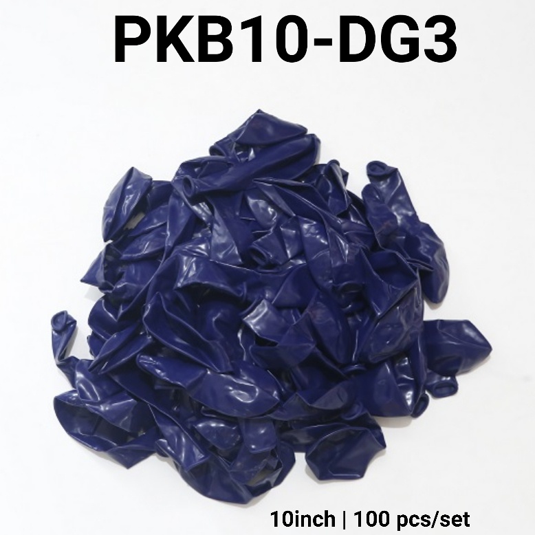 PKB10-DG3 Balon latex 10 inch 1 pak 100 tebal deep sky blue biru (Balon Latex Bulat Doff) papaya bal