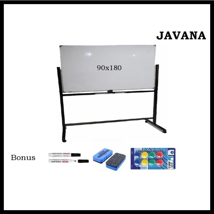 

Papan Tulis Whiteboard Standing Magnet Javana Double Face 90 X 180