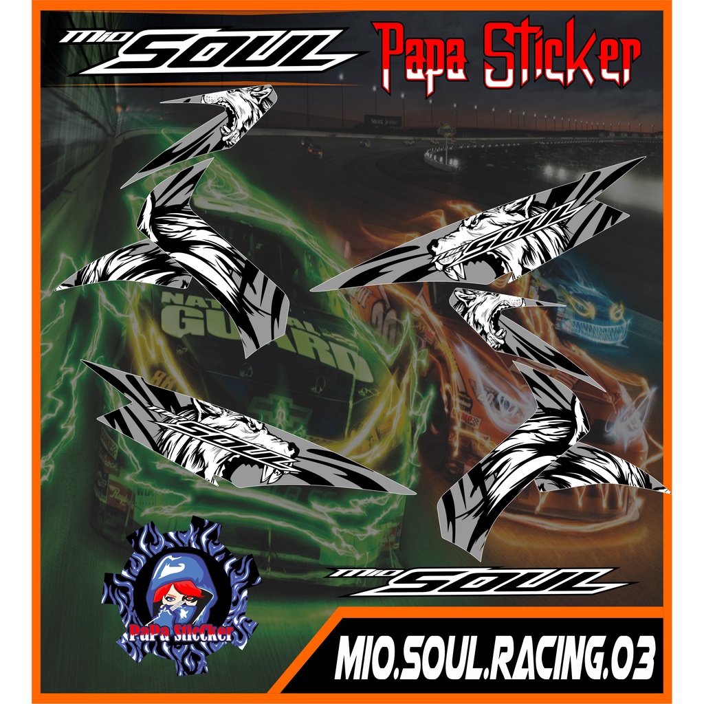 STRIPING MIO SOUL KARBU , Stiker list Motor Mio Soul Karbu,Sticker lis Mio Soul RACING 03