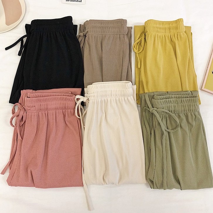 Sevins - Noody Pants Straight warna pastel/highwaist korean style