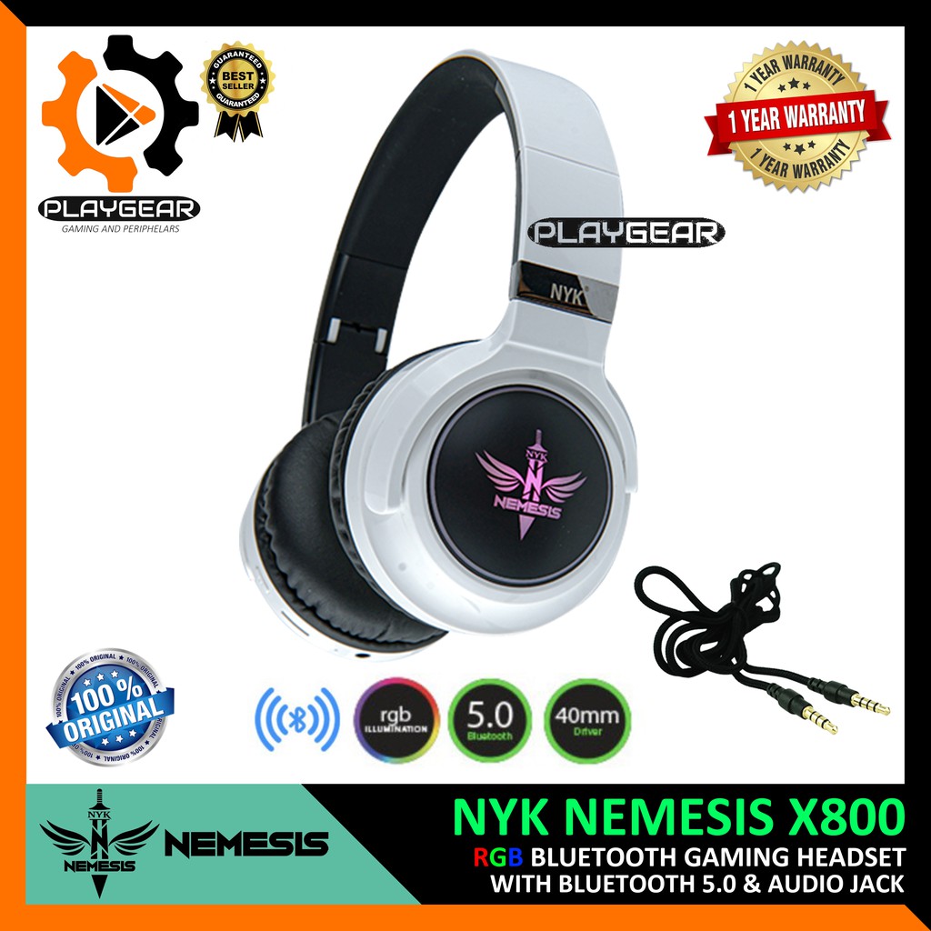 BLUETOOTH WIRELESS HEADSET GAMING X800 NYK NEMESIS - PUTIH ORGINAL ...