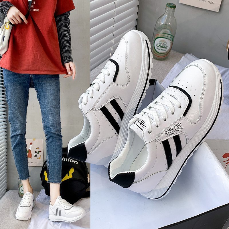 COD Sneakersdaily D500 Sepatu Sneakers Wanita Import Sport Sepatu Kanvas Putih