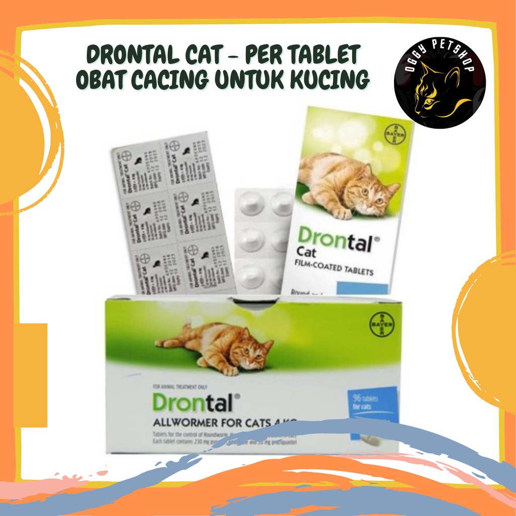 Drontal Cat Obat Tablet Obat Cacing untuk Kucing (1 Tablet/Pil)