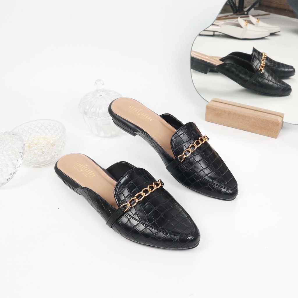 GLARISAMODA Fanya Mules Heels 3cm Croco