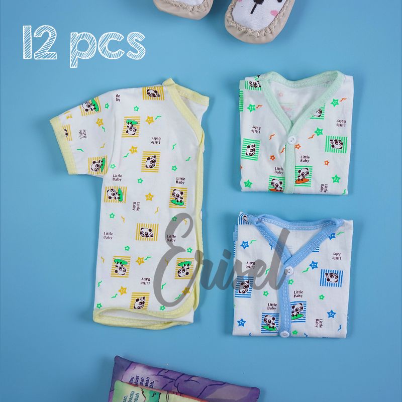 12PCS Baju Bayi/1 Lusin Atasan Baju Bayi New Born/Pendek Panjang Kutung