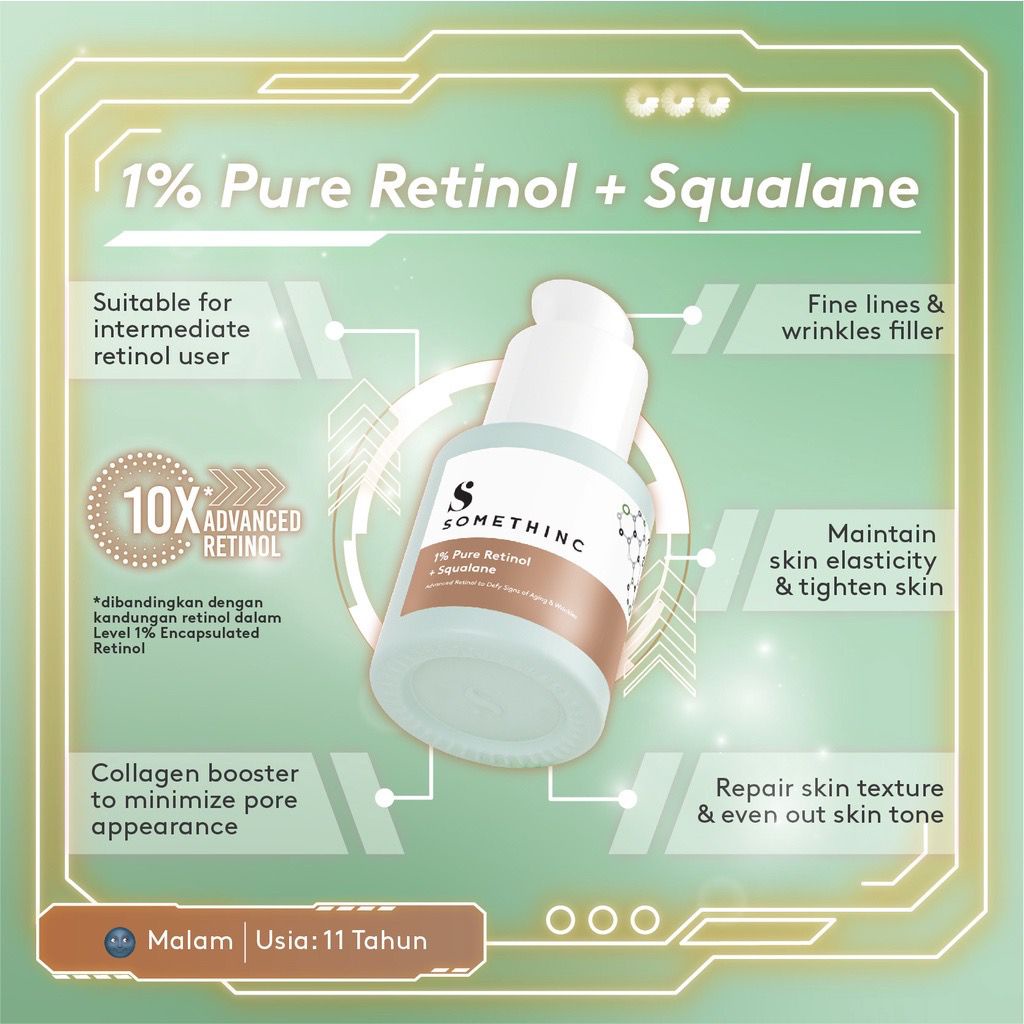 BPOM SOMETHINC 1% Pure Retinol + Squalane - Powerful Retinol Memperbaiki Tekstur Kulit Mengecilkan Pori Wajah