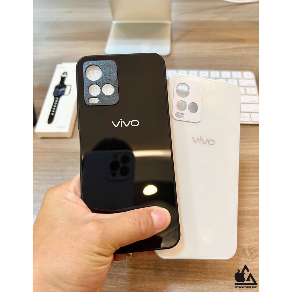 Premium Glass Case VIVO Y12 Y15 Y17 Y12S Y20 Y20I Y20S Y21 Y21S Y21A Y33S Y33T Y15S Y01 Y75 5G T1 5G With LOGO TEMPERED SOFTCASE KOREAN SILIKON Candy Mewah