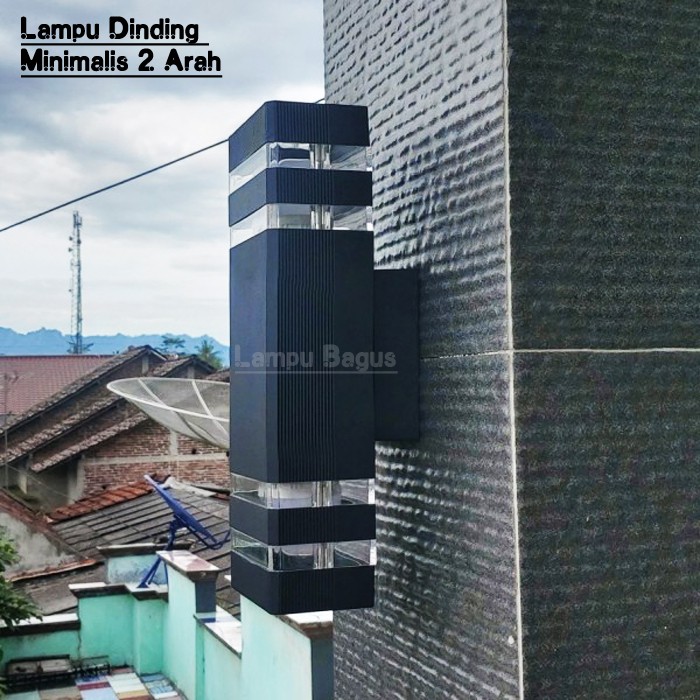 Lampu Dinding Outdoor Minimalis 2 Arah E27 SNI