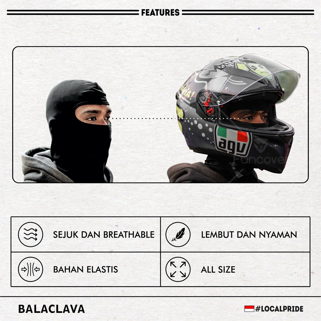 Balaclava Masker ninja buff berkendara motor funcover