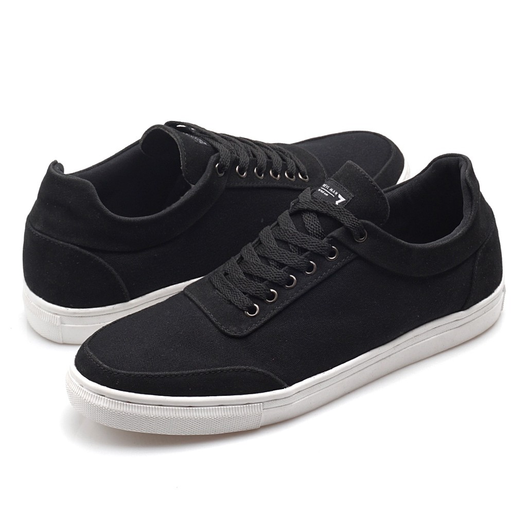 Clev Black | Sepatu Hitam Casual Sneakers Kasual Polos Original Pria Cowok Footwear | Reyl x FORIND