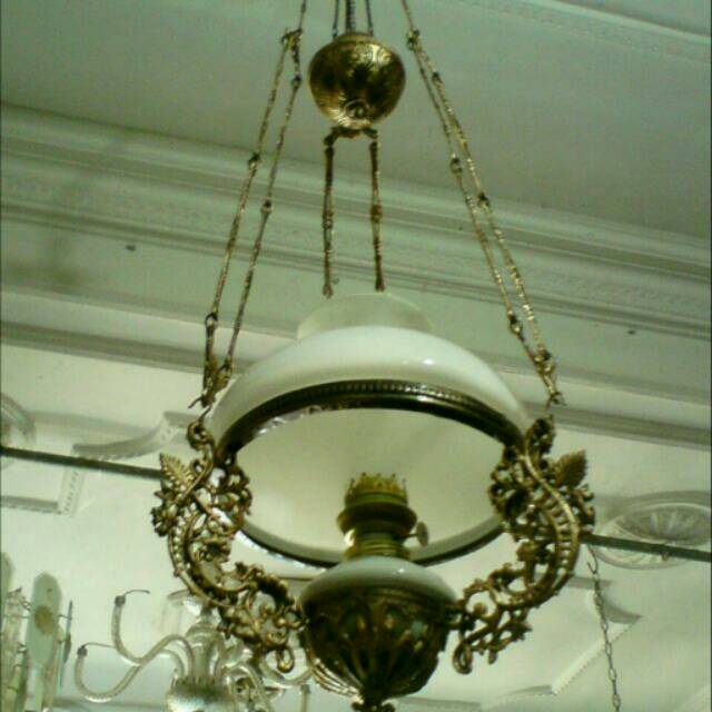 LAMPU GANTUNG KEREK ANTIK KLASIK JAWA BETAWI JOGLO CAFE VINTAGE DIAMETER 28CM