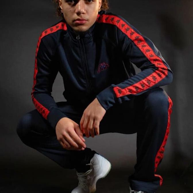 Satu Set Kappa Spinel Banda Dark Navy/Red Jaket Dan Pants - Navy, M .Deevagrosir.Olshop