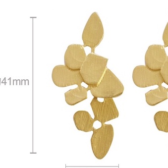 Anting Tusuk Gantung Panjang silver S925 Desain Geometri Daun / Bunga Aksesoris Wanita