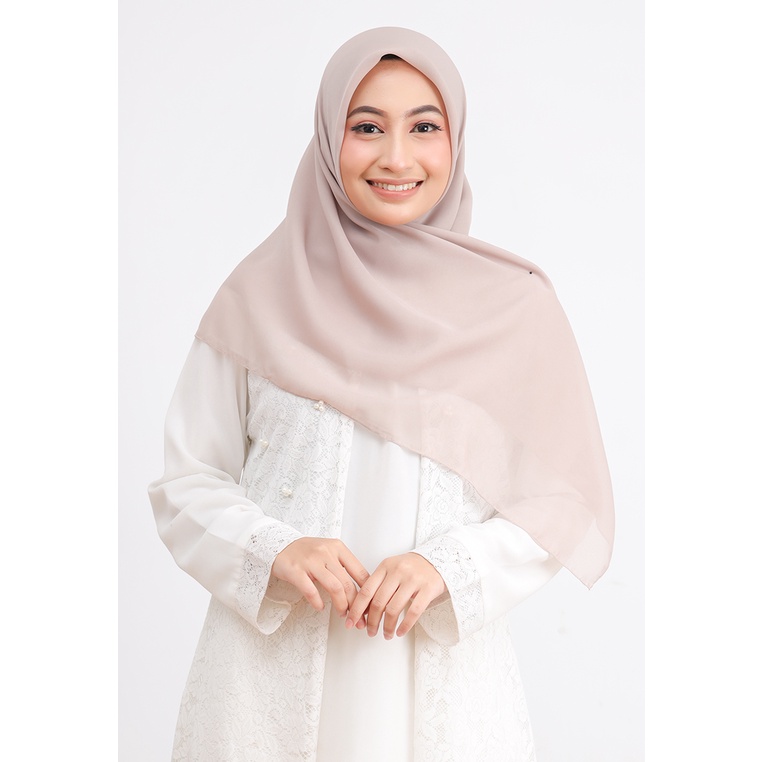 Umama Scarf - Kerudung Polos Segi Empat Potton Square-khaki