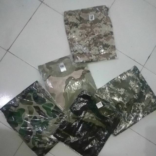 Promo kaos pendek loreng army dewasa