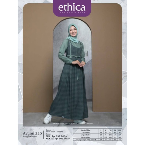 ETHICA AYUMI 220 JUNGLE GREEN/gamis AYUMI/busui friendly