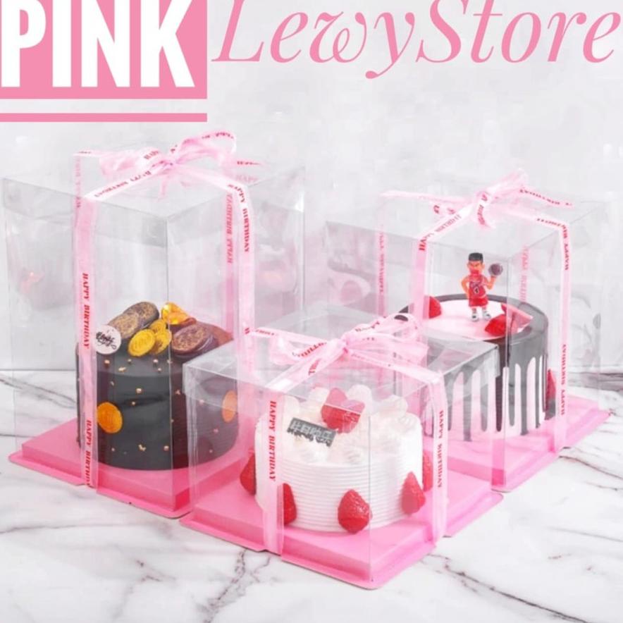 

[PRODUK YCLZT] Cake Box Mika Dus Kue Kotak Kue 22x22 cm Tutup Transparant PET TDM