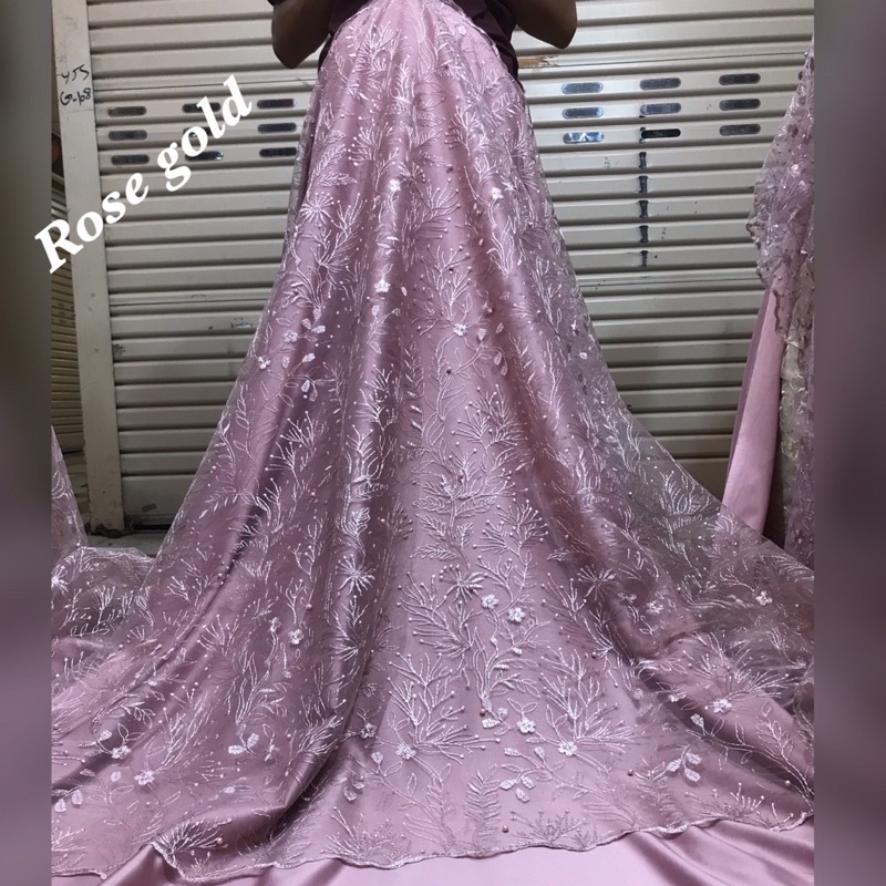 MURAH!!! kain bahan tile akar mutiara / bahan kebaya brokat tulle