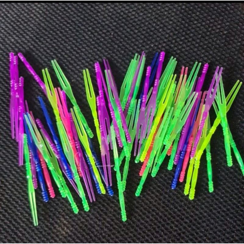 (anrika shop) garpu kue kecil plastik FIM isi 100pcs