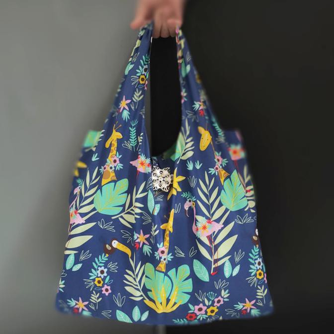 Supplier tas tote bag remaja wanita✿ Tas Belanja Lipat dengan Pengait TasToteKekinian
