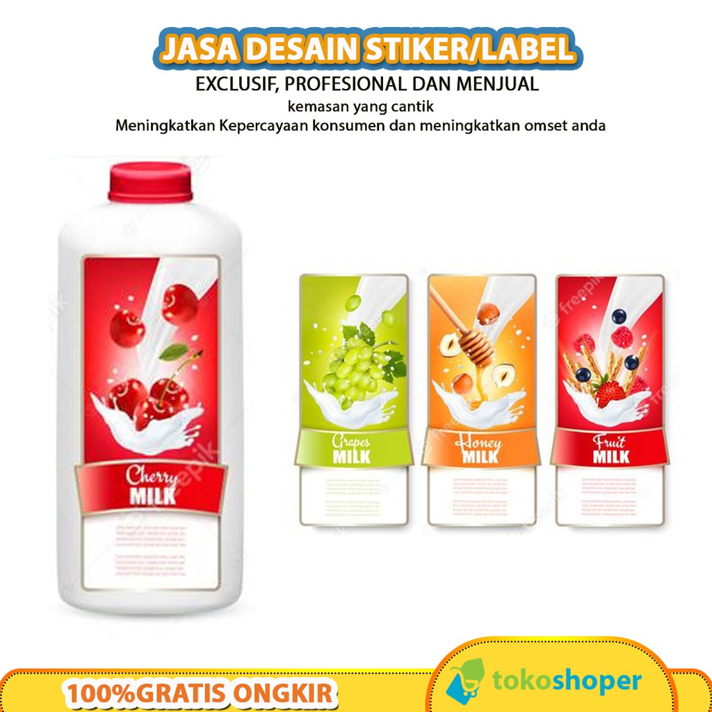 

JASA DESAIN STIKER/LABEL UNTUK TOPLES, BOTOL, BOX, PLASTIK KEMASAN PREMIUM/ STIKER PROFESIONAL/STIKER BERKUALITAS